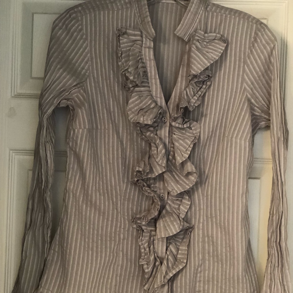 Limited brand,sheer ruffled sheer blouse, size M